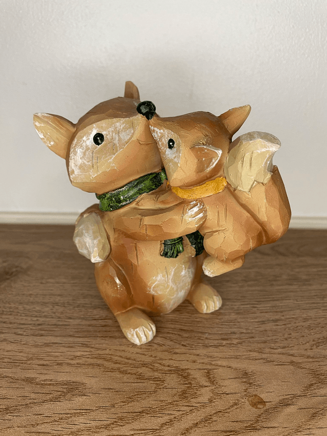 Christmas wooden foxes set