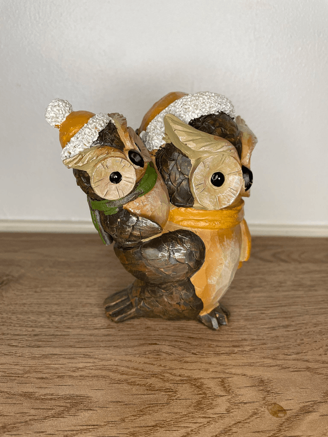 Christmas wooden owl set