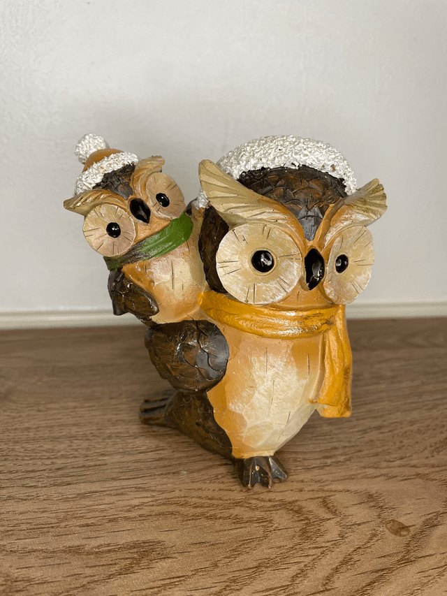 Christmas wooden owl set
