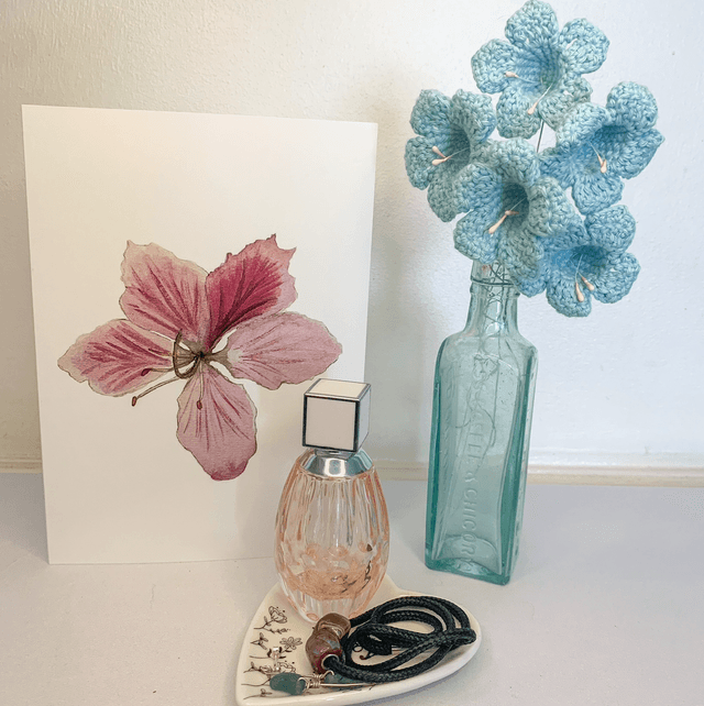 Watercolour Lily card (Blank)